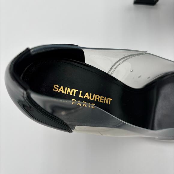 Saint Laurent Opyum 110 YSL High Heel Pump Clear Transparent PVC Black Size 40 - Picture 12 of 16